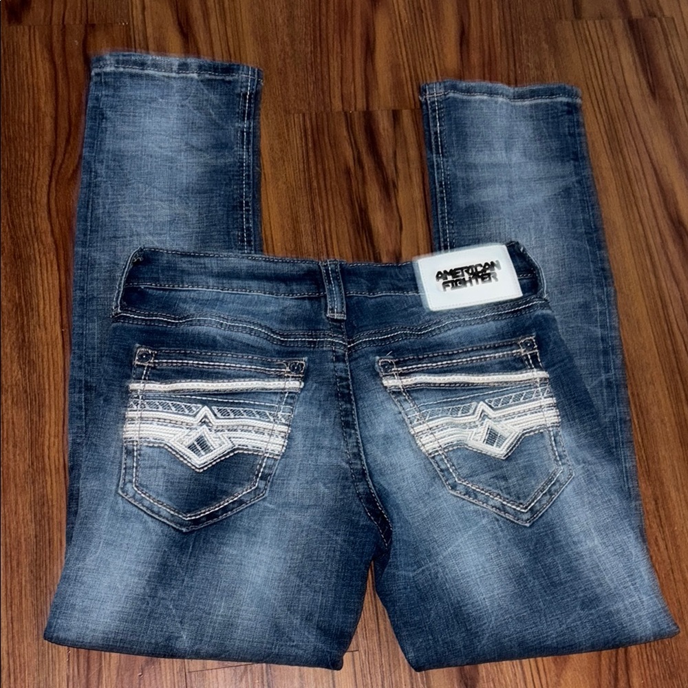 American Fighter Blue Slim Straight Jeans